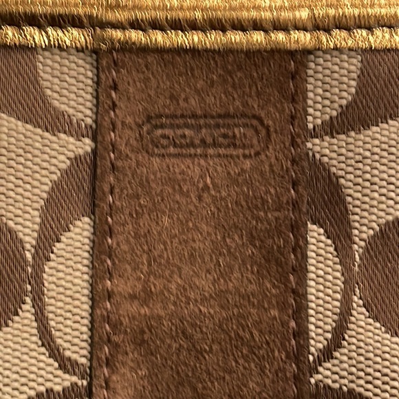 Coach Brown and Bronze Gold Pouchette or Wallet - Picture 6 of 10